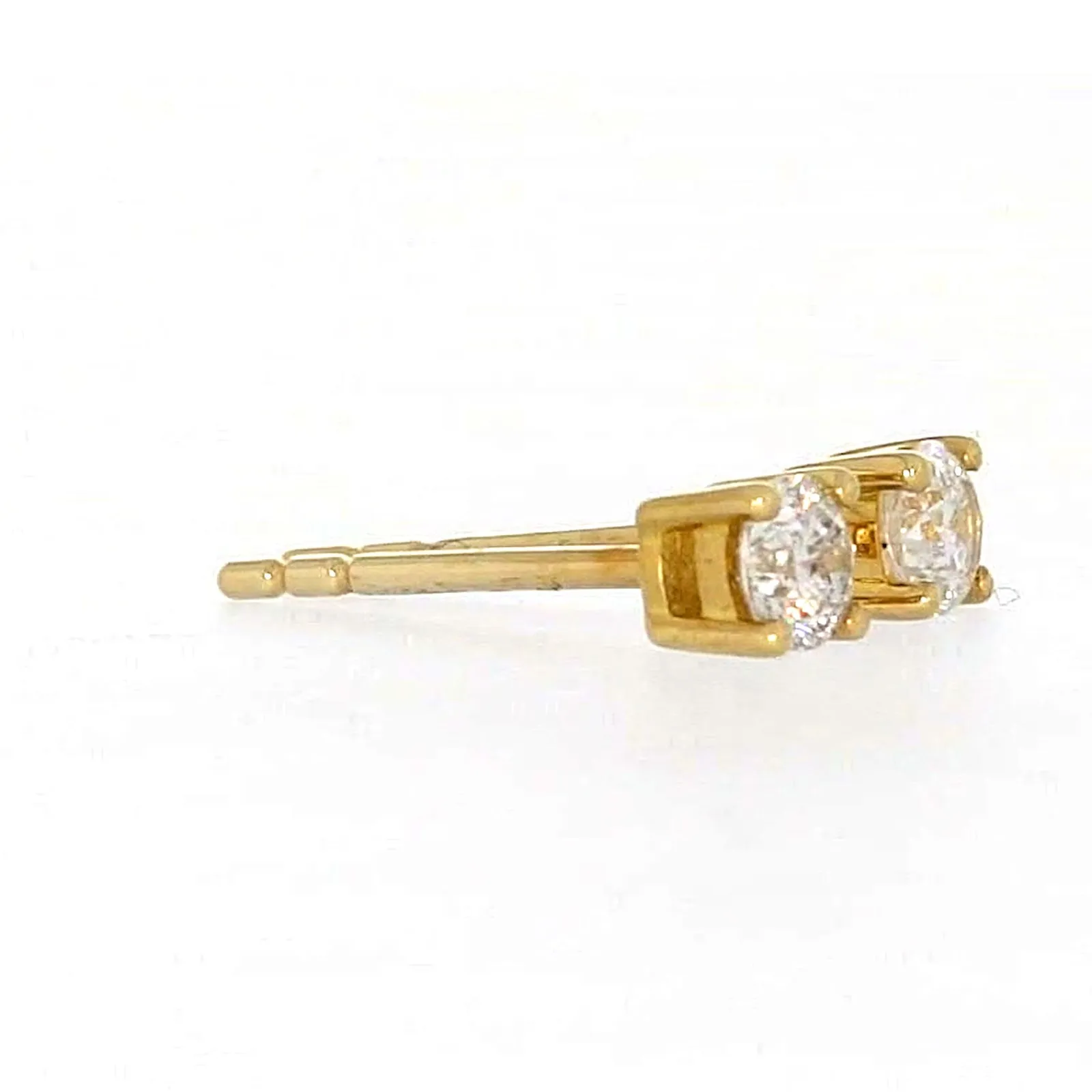 Solitaire 9ct Yellow Gold Round Brilliant Cut with 1/4 CARAT tw of Diamonds Stud Earrings