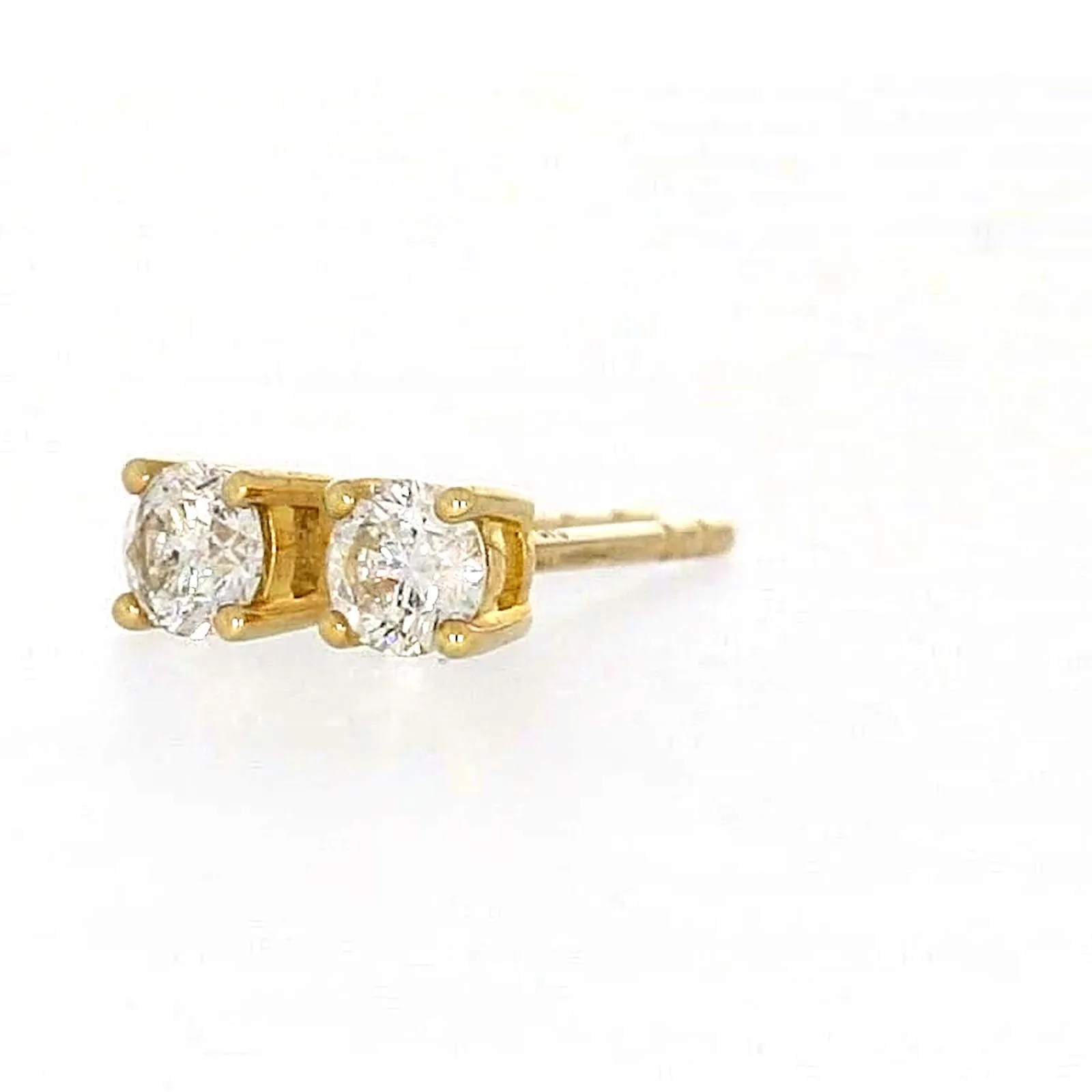 Solitaire 9ct Yellow Gold Round Brilliant Cut with 1/4 CARAT tw of Diamonds Stud Earrings