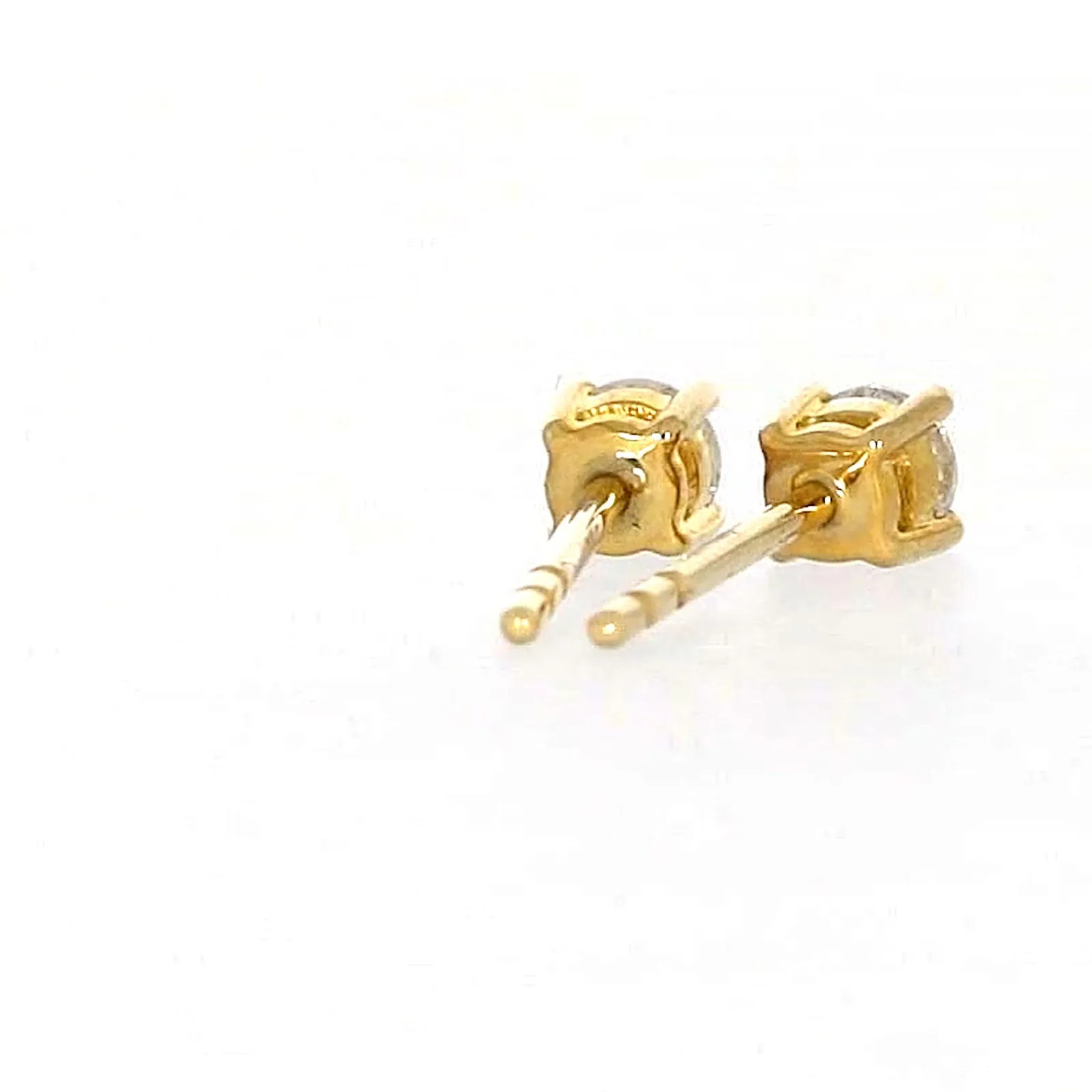 Solitaire 9ct Yellow Gold Round Brilliant Cut with 1/4 CARAT tw of Diamonds Stud Earrings