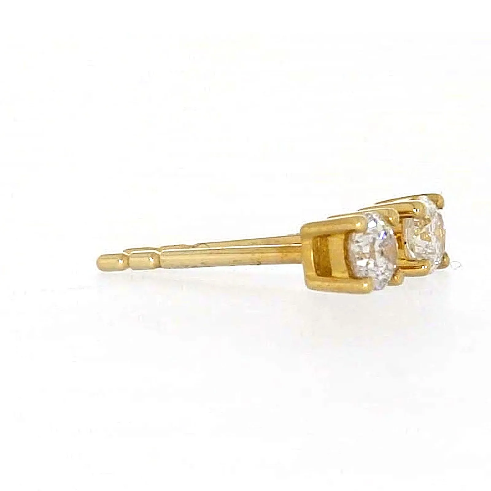 Solitaire 9ct Yellow Gold Round Brilliant Cut with 1/4 CARAT tw of Diamonds Stud Earrings