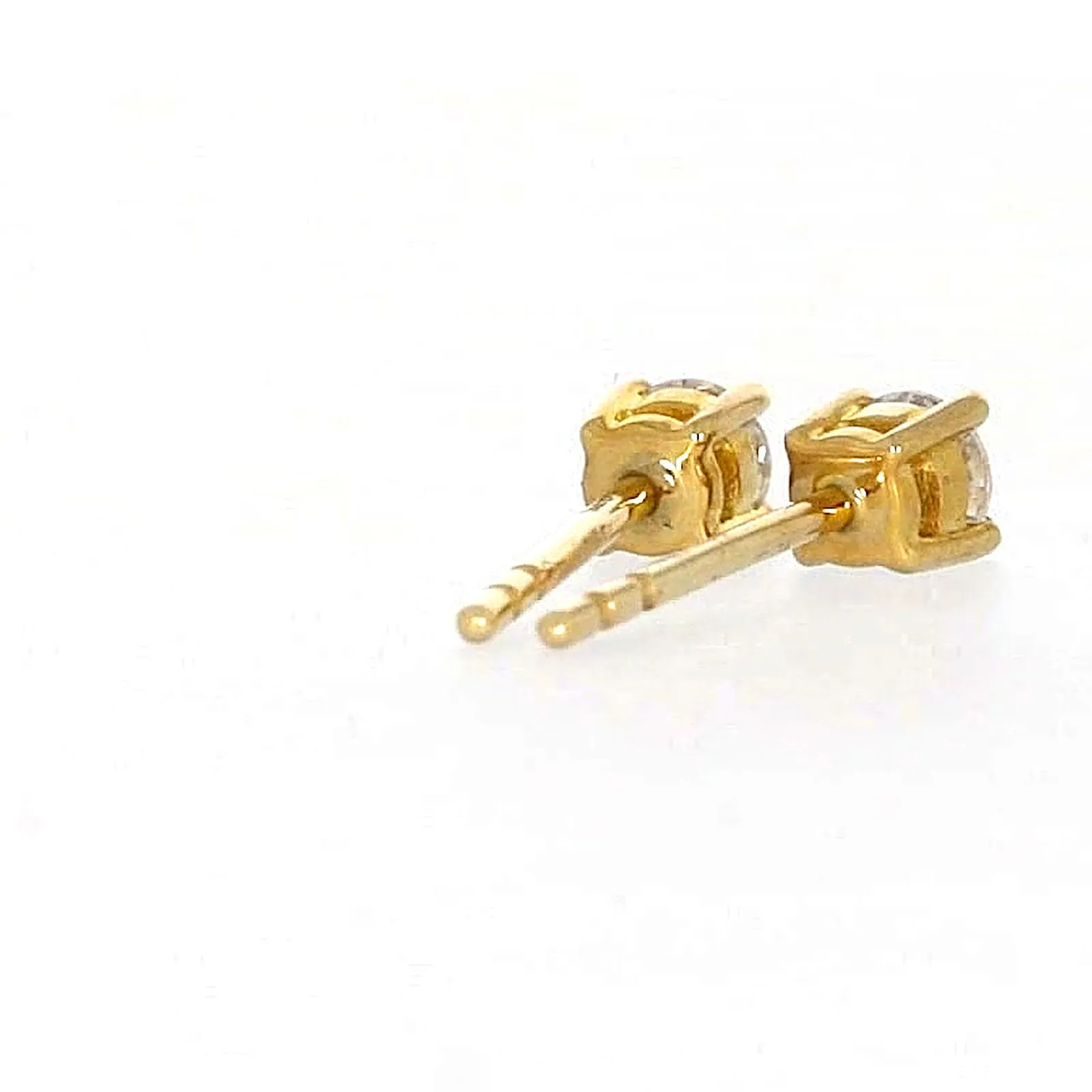 Solitaire 9ct Yellow Gold Round Brilliant Cut with 1/4 CARAT tw of Diamonds Stud Earrings