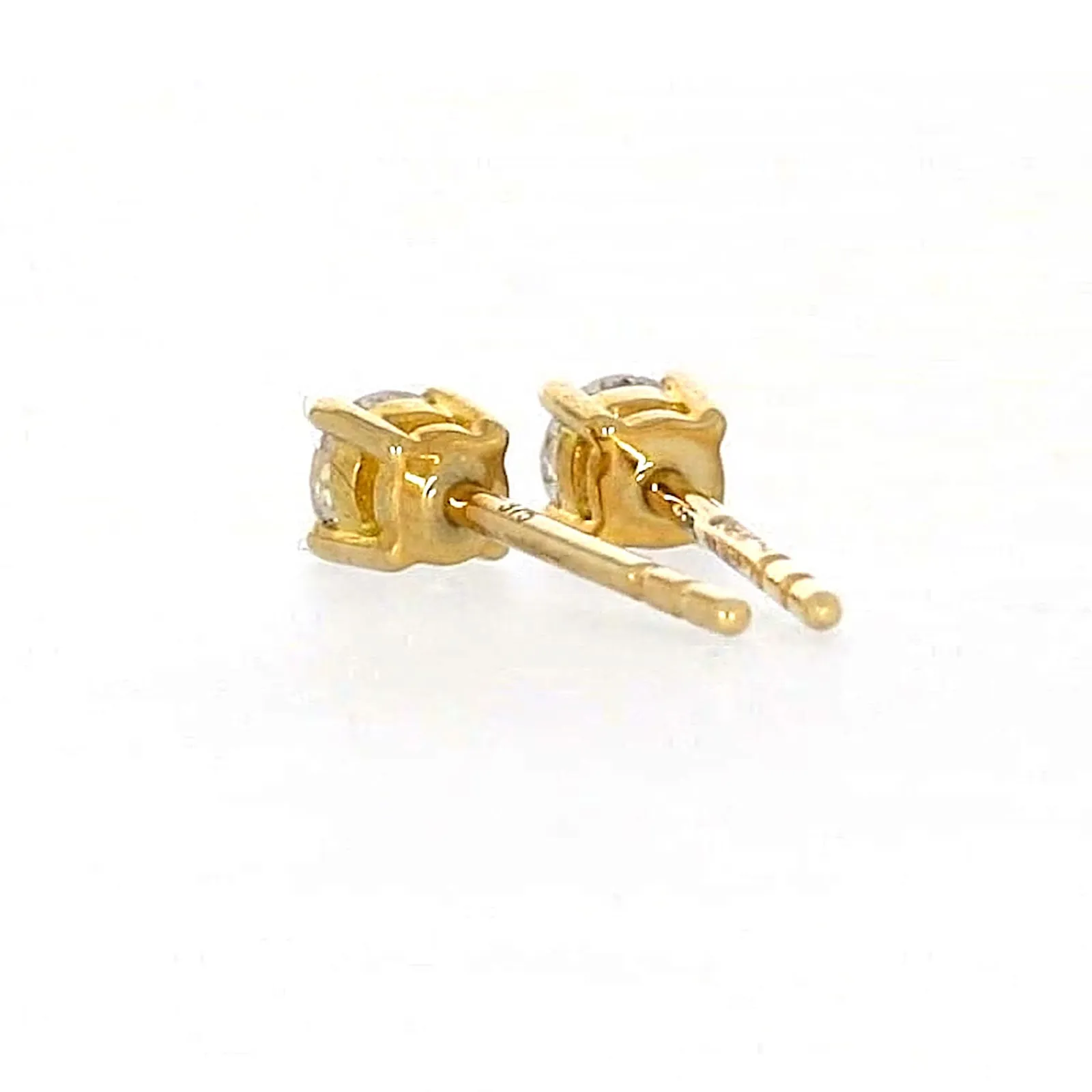 Solitaire 9ct Yellow Gold Round Brilliant Cut with 1/4 CARAT tw of Diamonds Stud Earrings