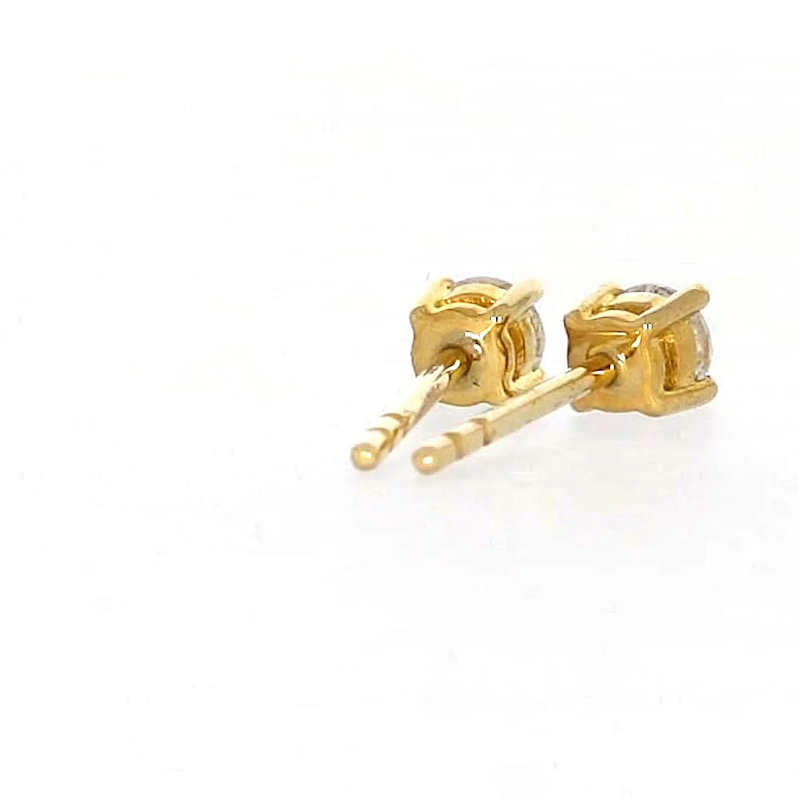 Solitaire 9ct Yellow Gold Round Brilliant Cut with 1/4 CARAT tw of Diamonds Stud Earrings