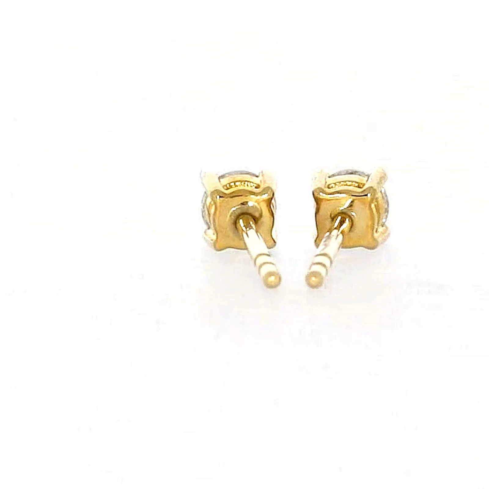 Solitaire 9ct Yellow Gold Round Brilliant Cut with 1/4 CARAT tw of Diamonds Stud Earrings