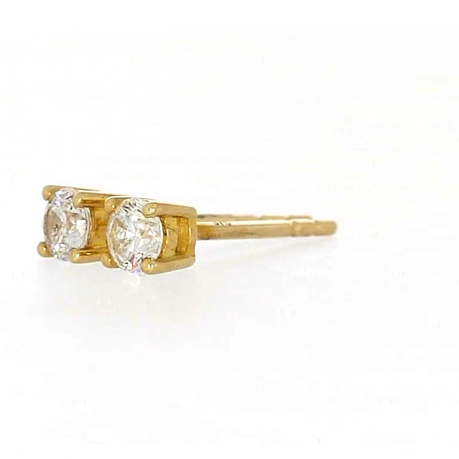 Solitaire 9ct Yellow Gold Round Brilliant Cut with 1/4 CARAT tw of Diamonds Stud Earrings