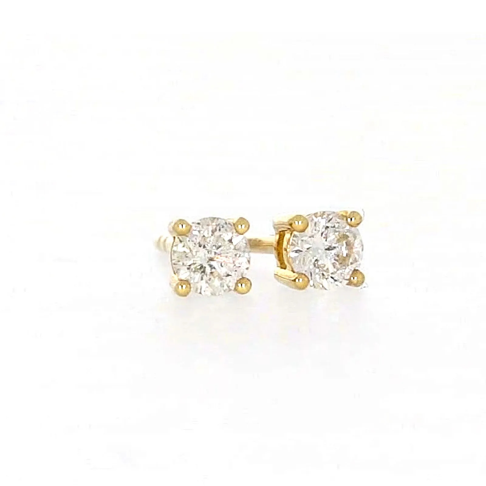 Solitaire 9ct Yellow Gold Round Brilliant Cut with 1/4 CARAT tw of Diamonds Stud Earrings