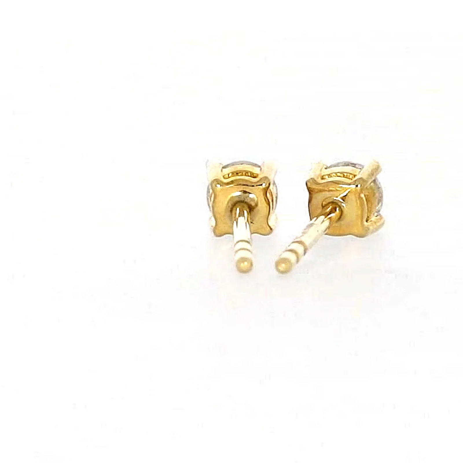 Solitaire 9ct Yellow Gold Round Brilliant Cut with 1/4 CARAT tw of Diamonds Stud Earrings