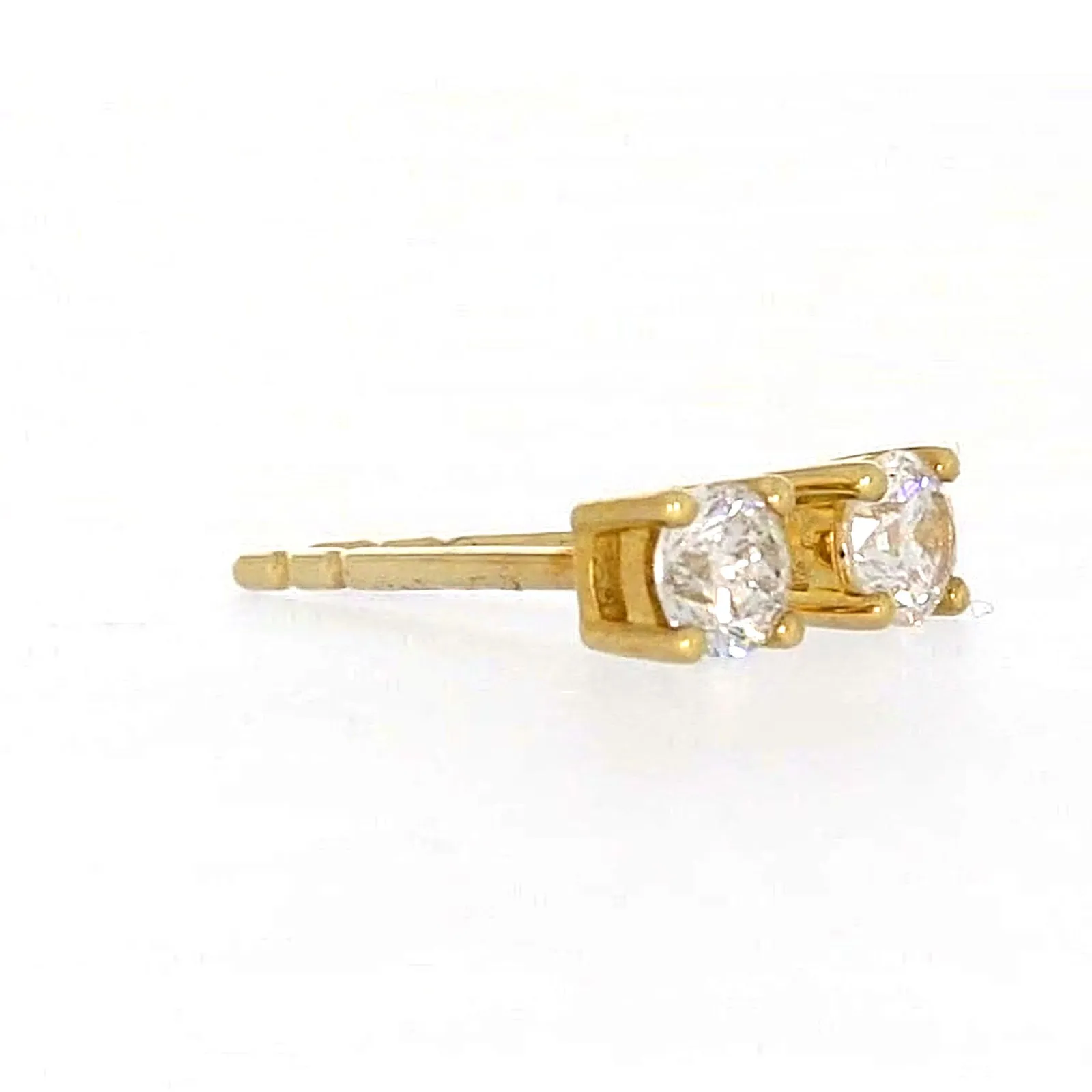 Solitaire 9ct Yellow Gold Round Brilliant Cut with 1/4 CARAT tw of Diamonds Stud Earrings