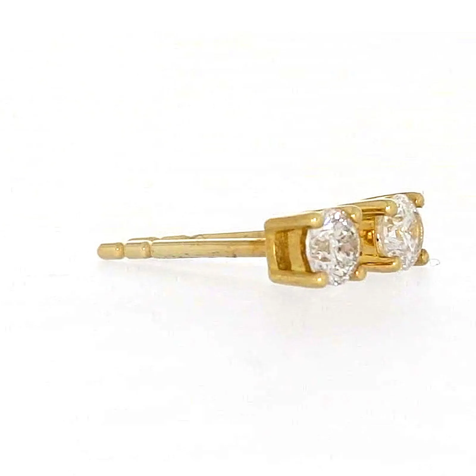 Solitaire 9ct Yellow Gold Round Brilliant Cut with 1/4 CARAT tw of Diamonds Stud Earrings