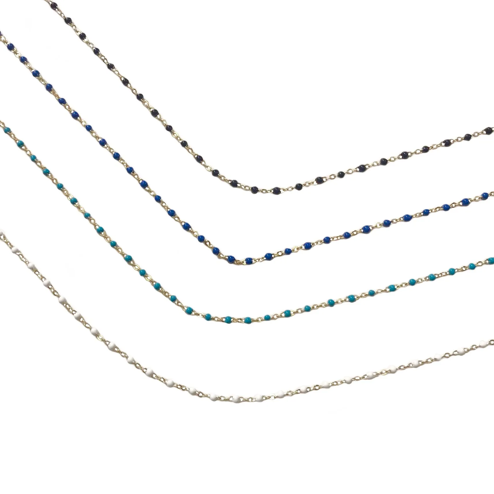 Sterling Silver Beaded Color Anklet