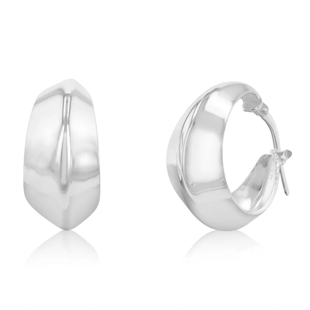 Sterling Silver Knife Edge 13mm Hoop Earrings