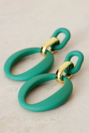 Syme Drop Earrings - Green