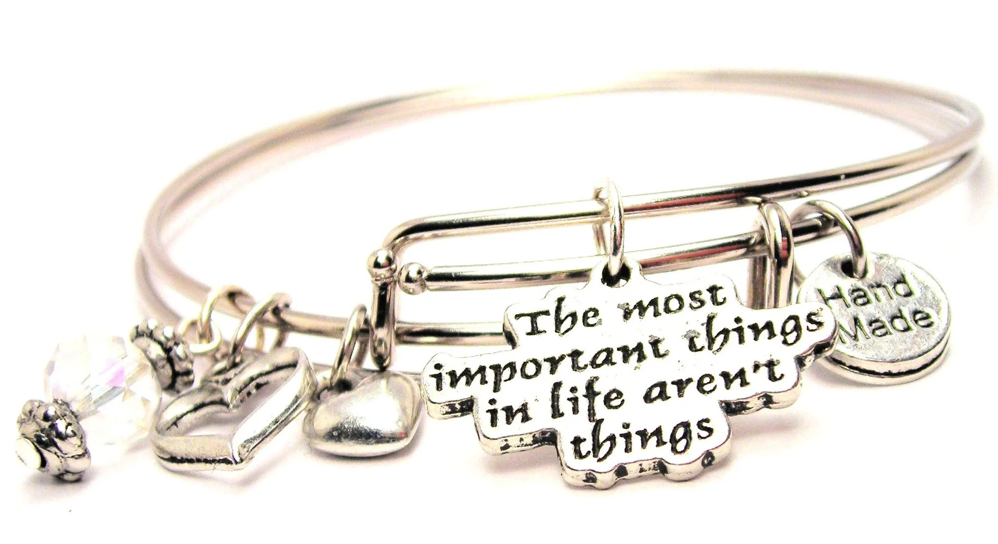 The Most Important Things In Life Arent Things Expandable Bangle Bracelet Set