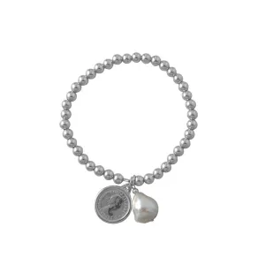 THREEPENCE AND BAROQUE PEARL BRACELET