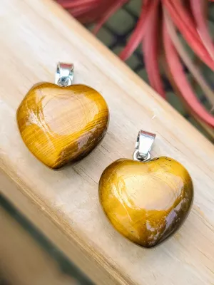 Tigers Eye Heart Pendant