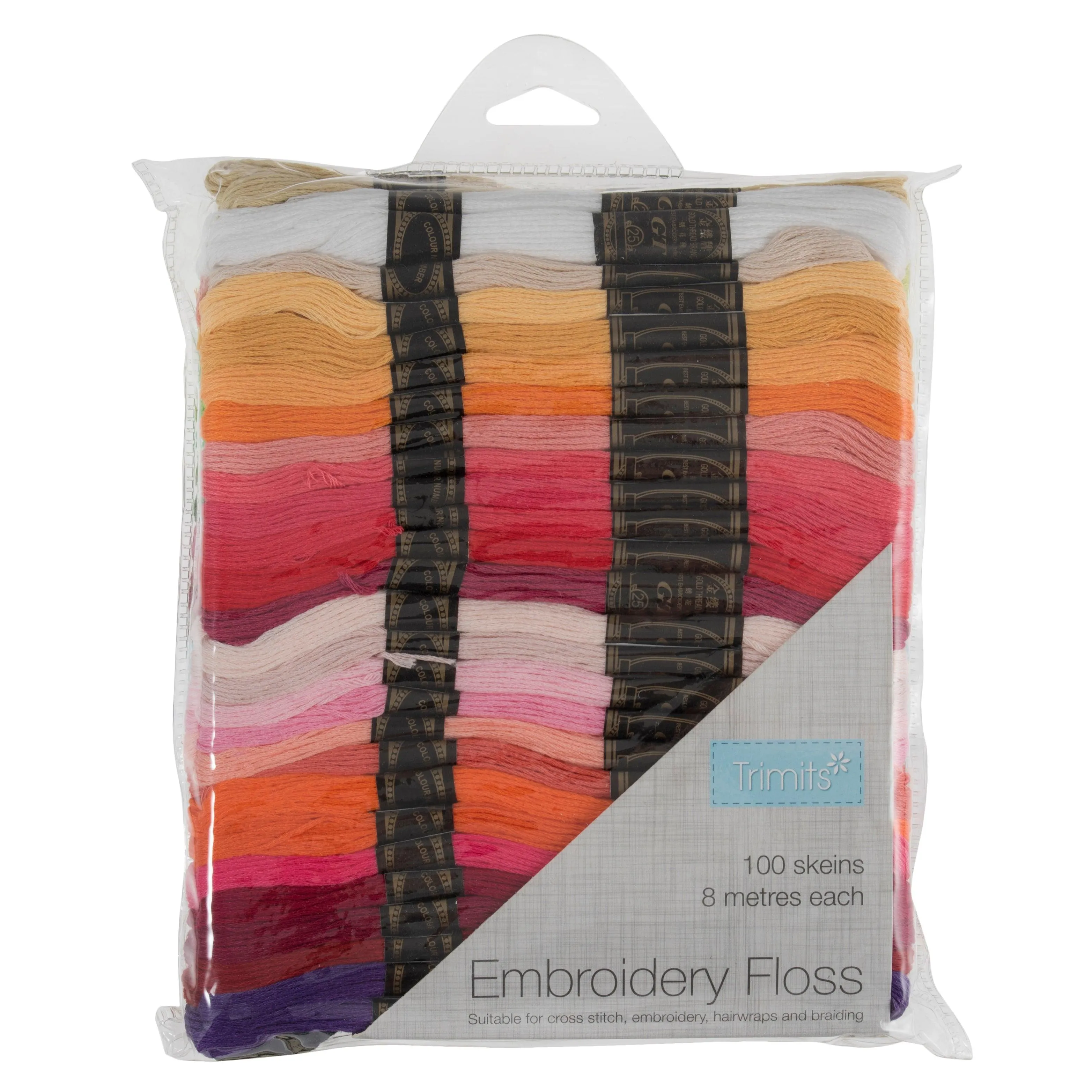 Trimits Embroidery Floss Thread: All Colours - 100x8m