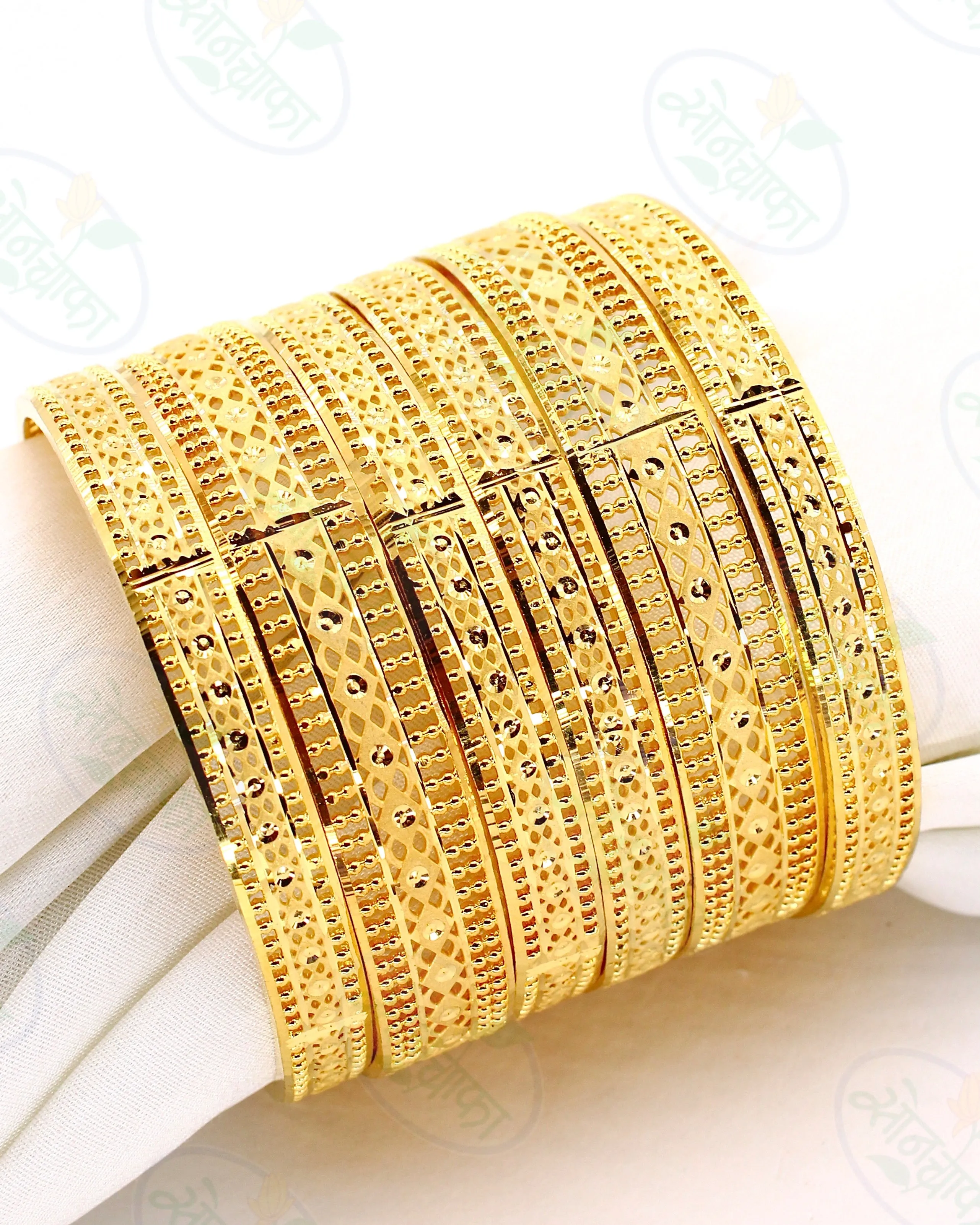 UNIQUELY DESIGNED GOLD PLATED BANGLES