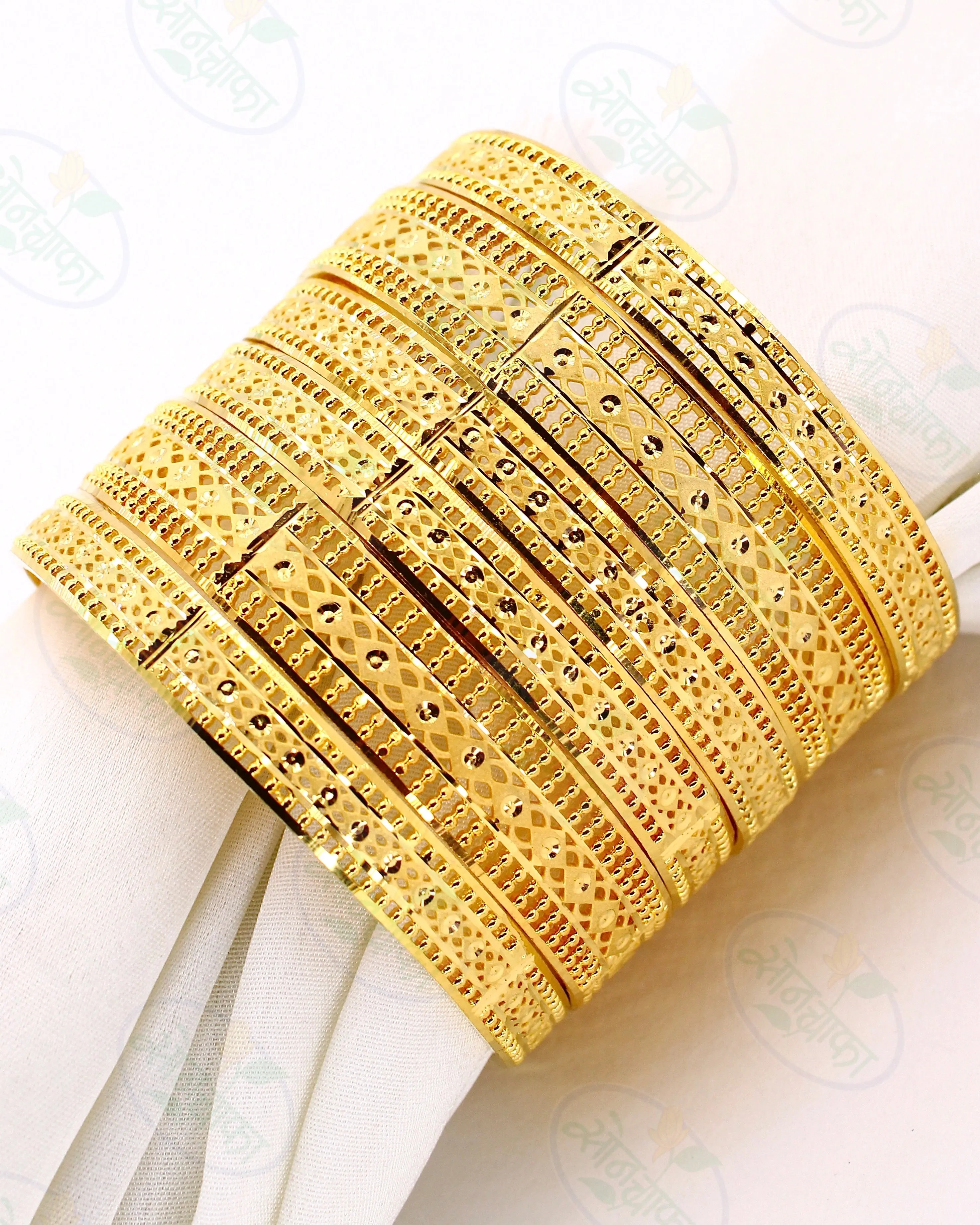 UNIQUELY DESIGNED GOLD PLATED BANGLES