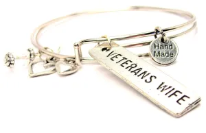 Veterans Wife Expandable Bangle Bracelet Set