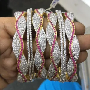 White American Diamond Bangles