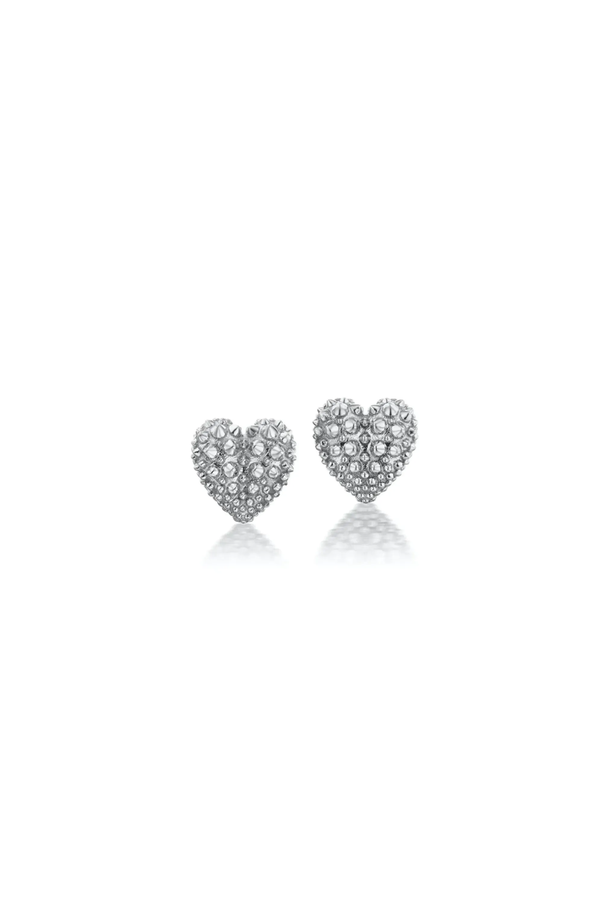 White Gold Pierce Your Heart Studs